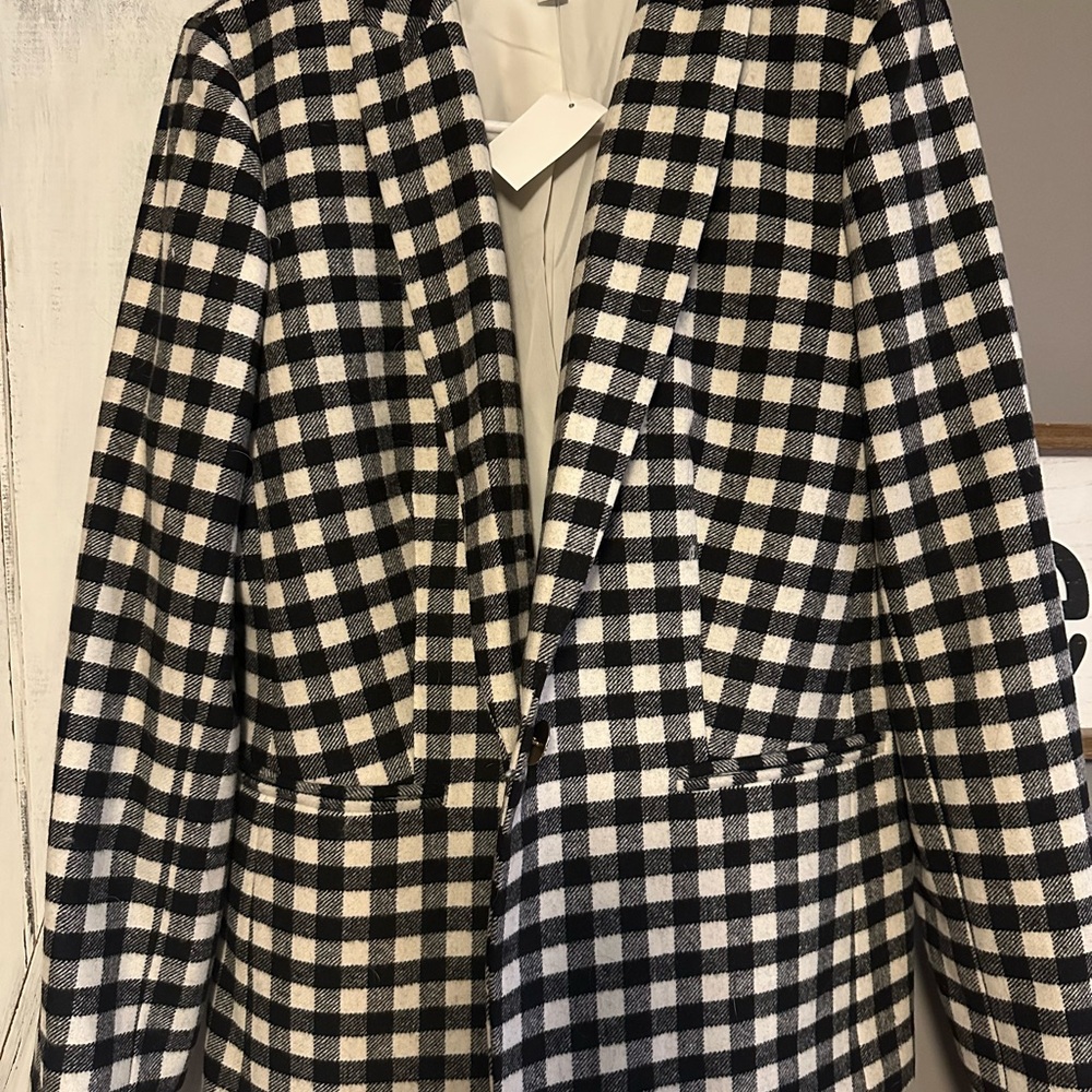 J. Crew Black and White Checkered Blazer